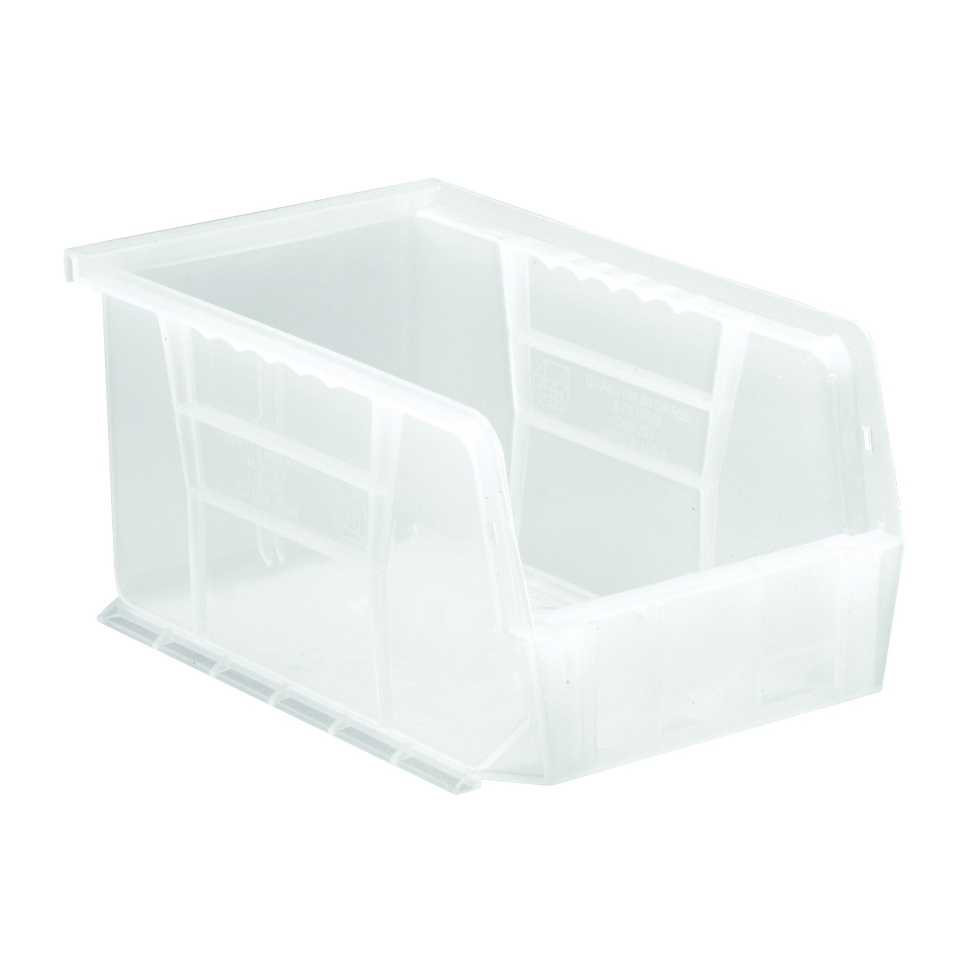 Ultra QUS221CL Heavy Duty Stack and Hang Bin, 9-1/4 in L x 6 in W x 5 in H, 0.12 cu-ft, Clear