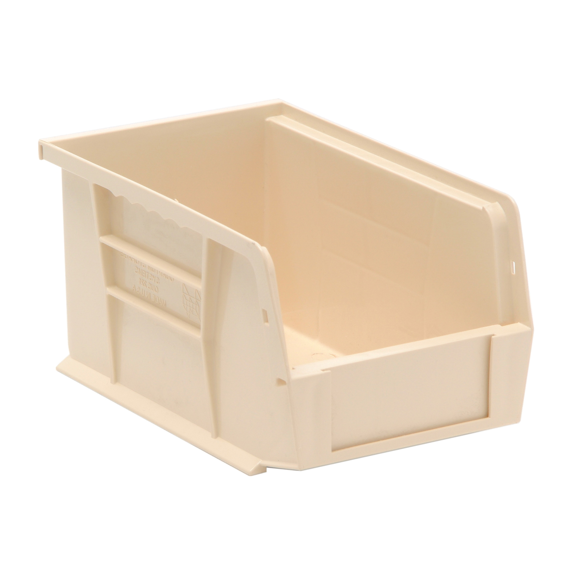 Ultra QUS221IV Heavy Duty Stack and Hang Bin, 9-1/4 in L x 6 in W x 5 in H, 0.12 cu-ft, Ivory