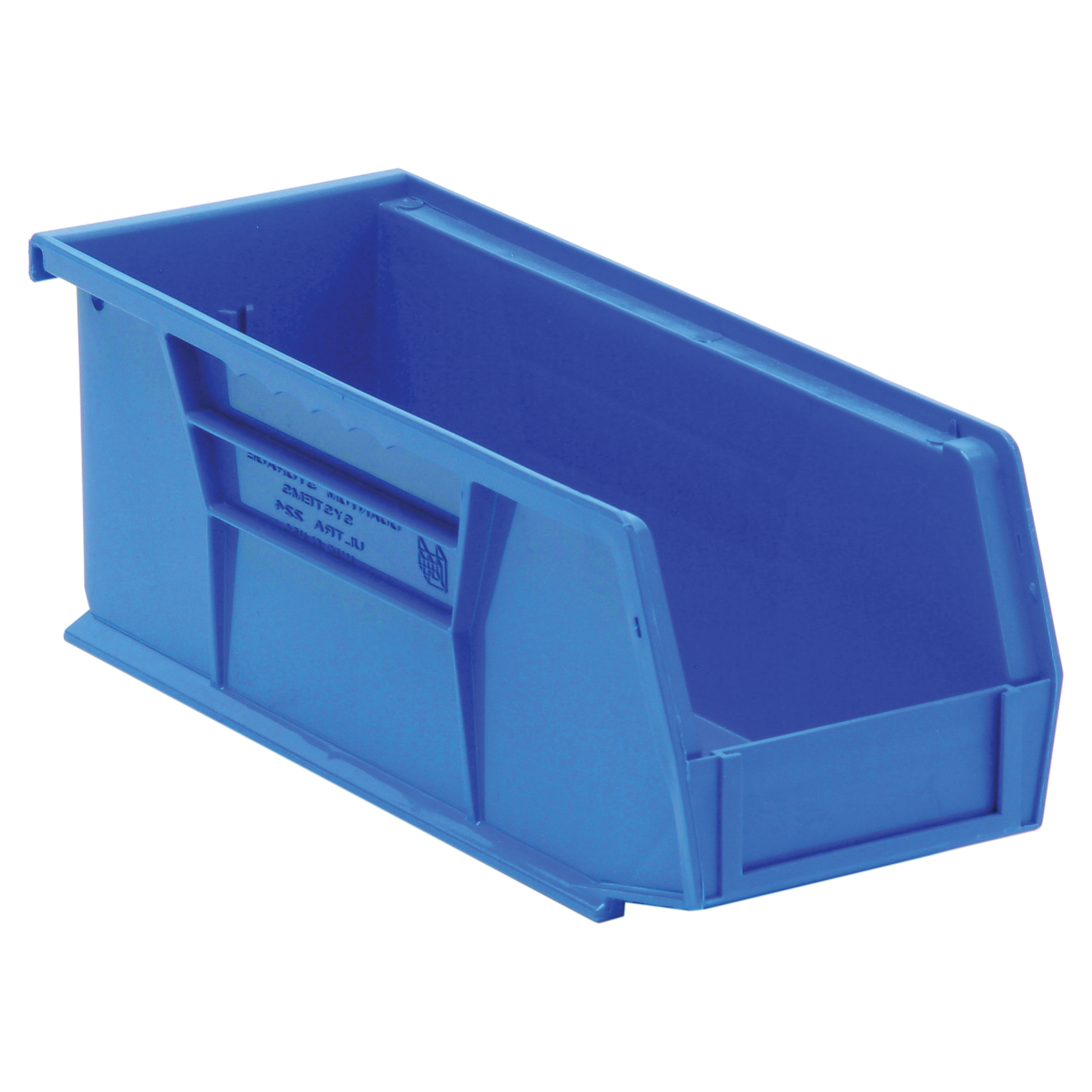 Ultra QUS224BL Heavy Duty Stack and Hang Bin, 10-7/8 in L x 4-1/8 in W x 4 in H, 0.1 cu-ft, Blue