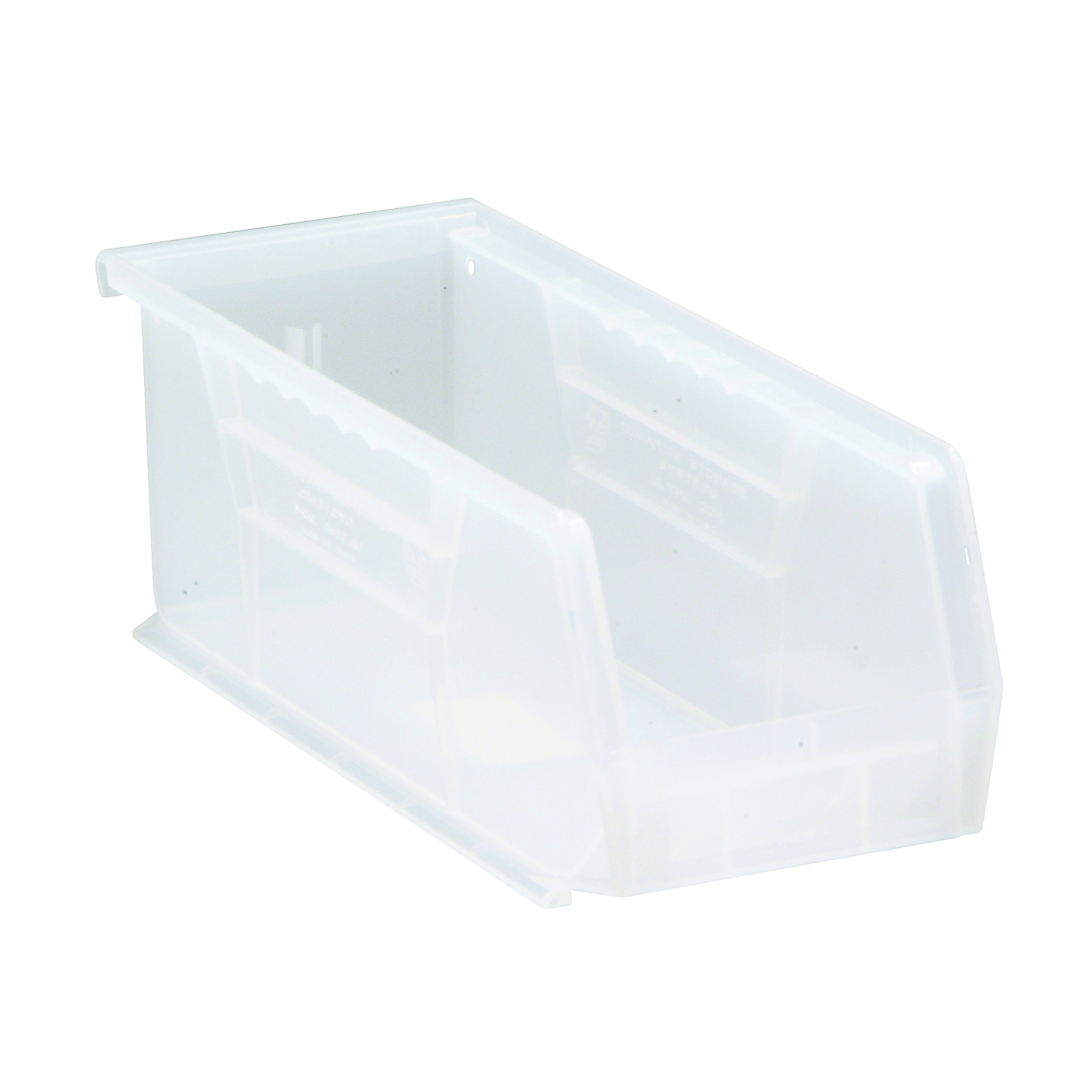 Ultra QUS224CL Heavy Duty Stack and Hang Bin, 10-7/8 in L x 4-1/8 in W x 4 in H, 0.1 cu-ft, Clear