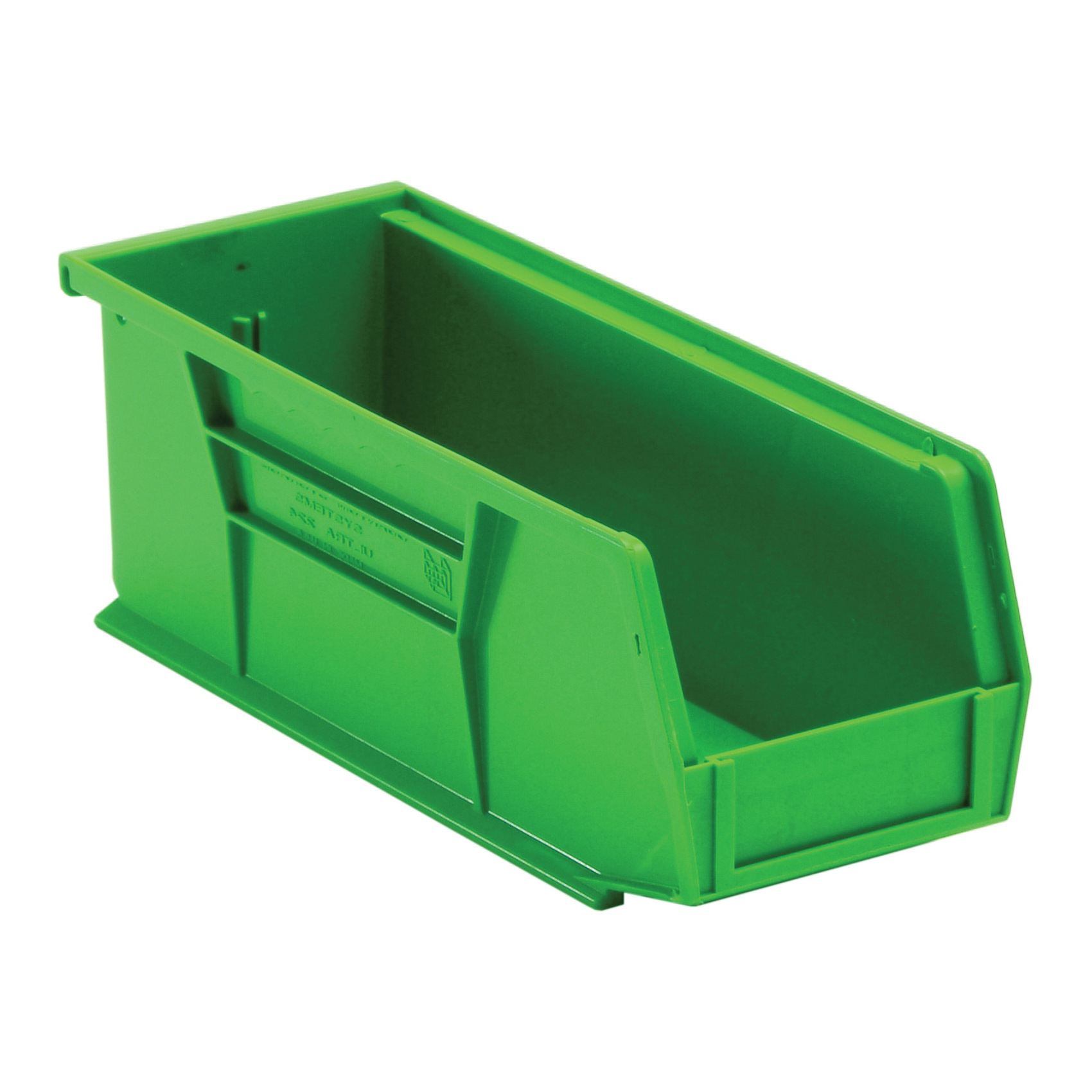 Ultra QUS224GN Heavy Duty Stack and Hang Bin, 10-7/8 in L x 4-1/8 in W x 4 in H, 0.1 cu-ft, Green