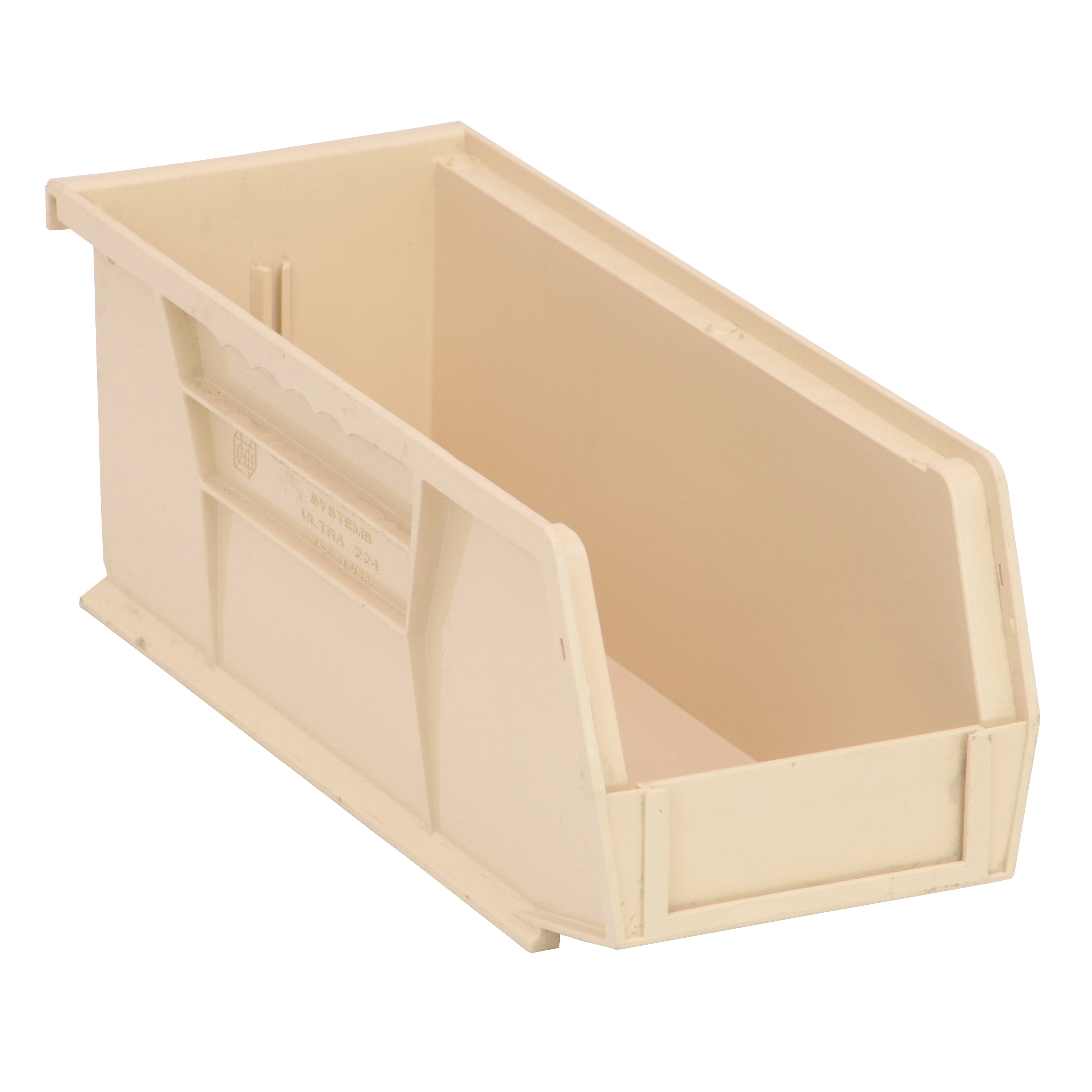 Ultra QUS224IV Heavy Duty Stack and Hang Bin, 10-7/8 in L x 4-1/8 in W x 4 in H, 0.1 cu-ft, Ivory