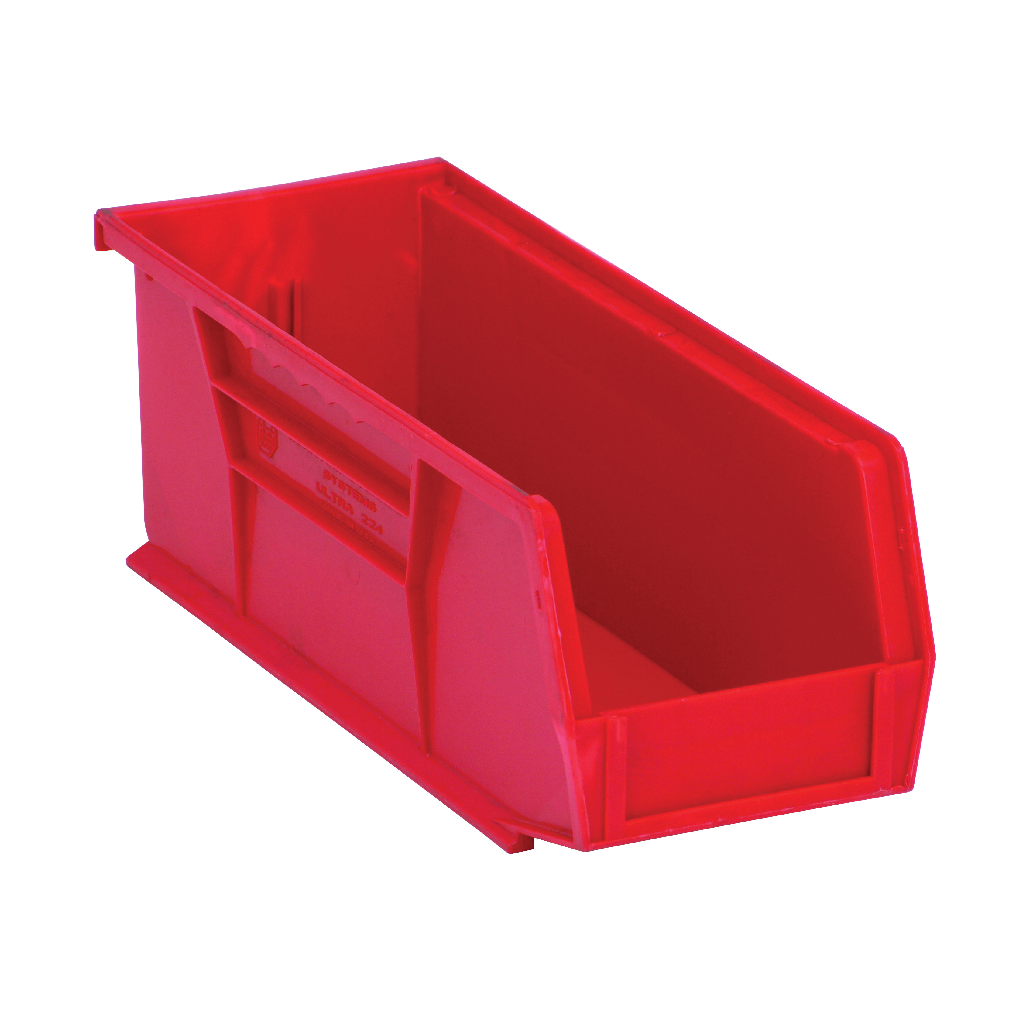 Ultra QUS224RD Heavy Duty Stack and Hang Bin, 10-7/8 in L x 4-1/8 in W x 4 in H, 0.1 cu-ft, Red