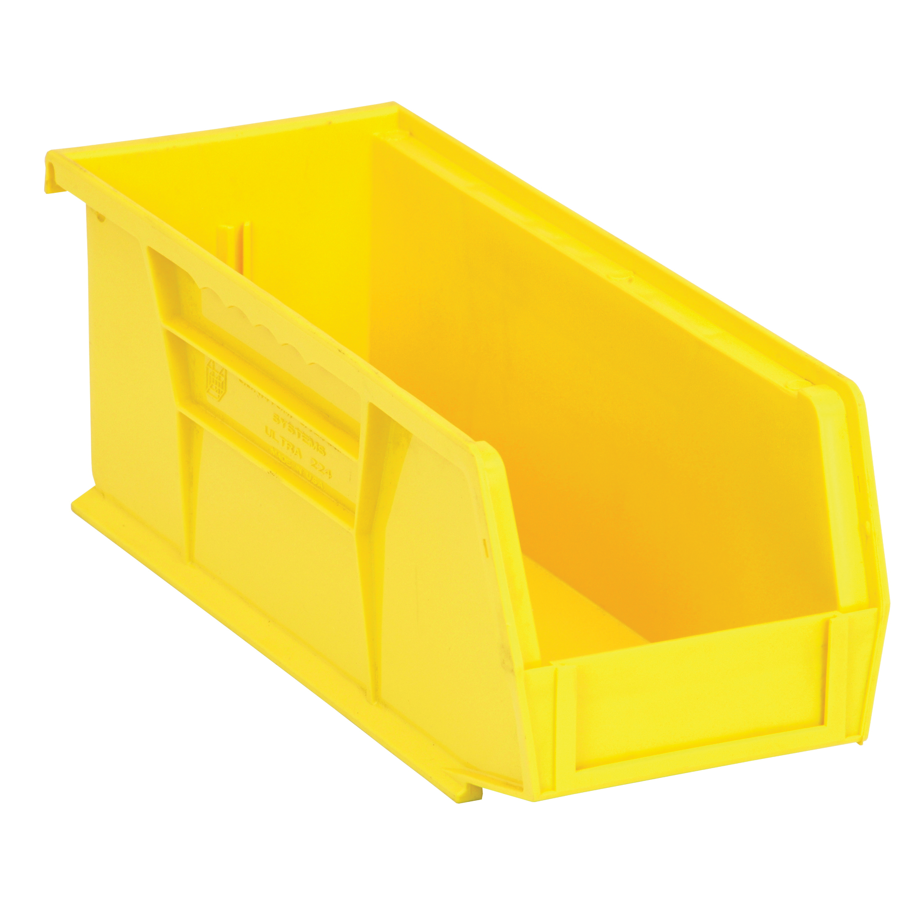 Ultra QUS224YL Heavy Duty Stack and Hang Bin, 10-7/8 in L x 4-1/8 in W x 4 in H, 0.1 cu-ft, Yellow