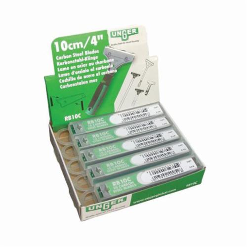 Unger RB10C Double Edge Replacement Blade, 4 in W, For Use With SH00C ErgoTec Scraper and SH25C Brute Scraper, Carbon Steel, Zinc Plated