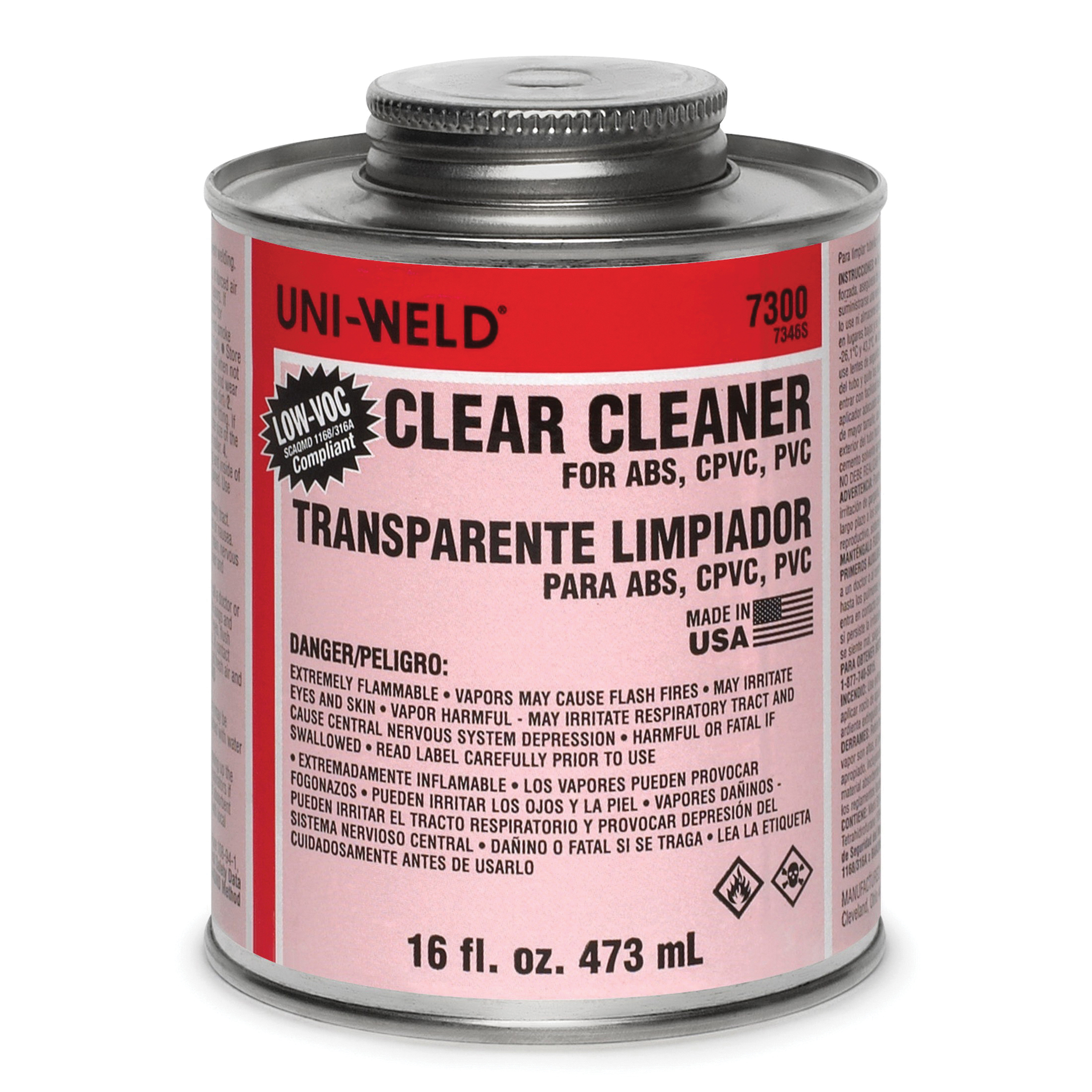 United Elchem 7346S 7300 All Purpose Cleaner, 16 oz Nominal, Liquid Form, Acetone Odor/Scent, Clear