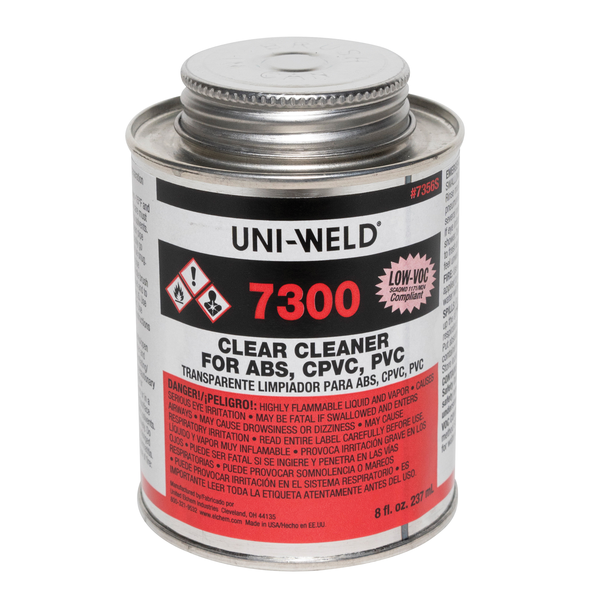 United Elchem 7356S 7300 All Purpose Cleaner, 8 oz Nominal, Liquid Form, Acetone Odor/Scent, Clear