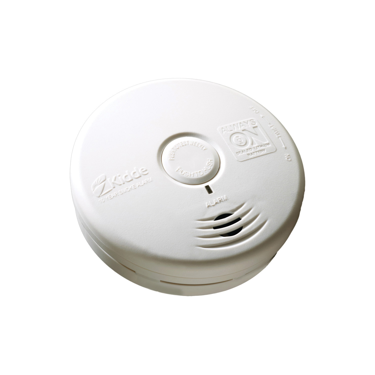 Kidde 21010064 Smoke Alarm, Photoelectric Sensor, Lithium Battery, LED Display, 85 dB at 10 ft