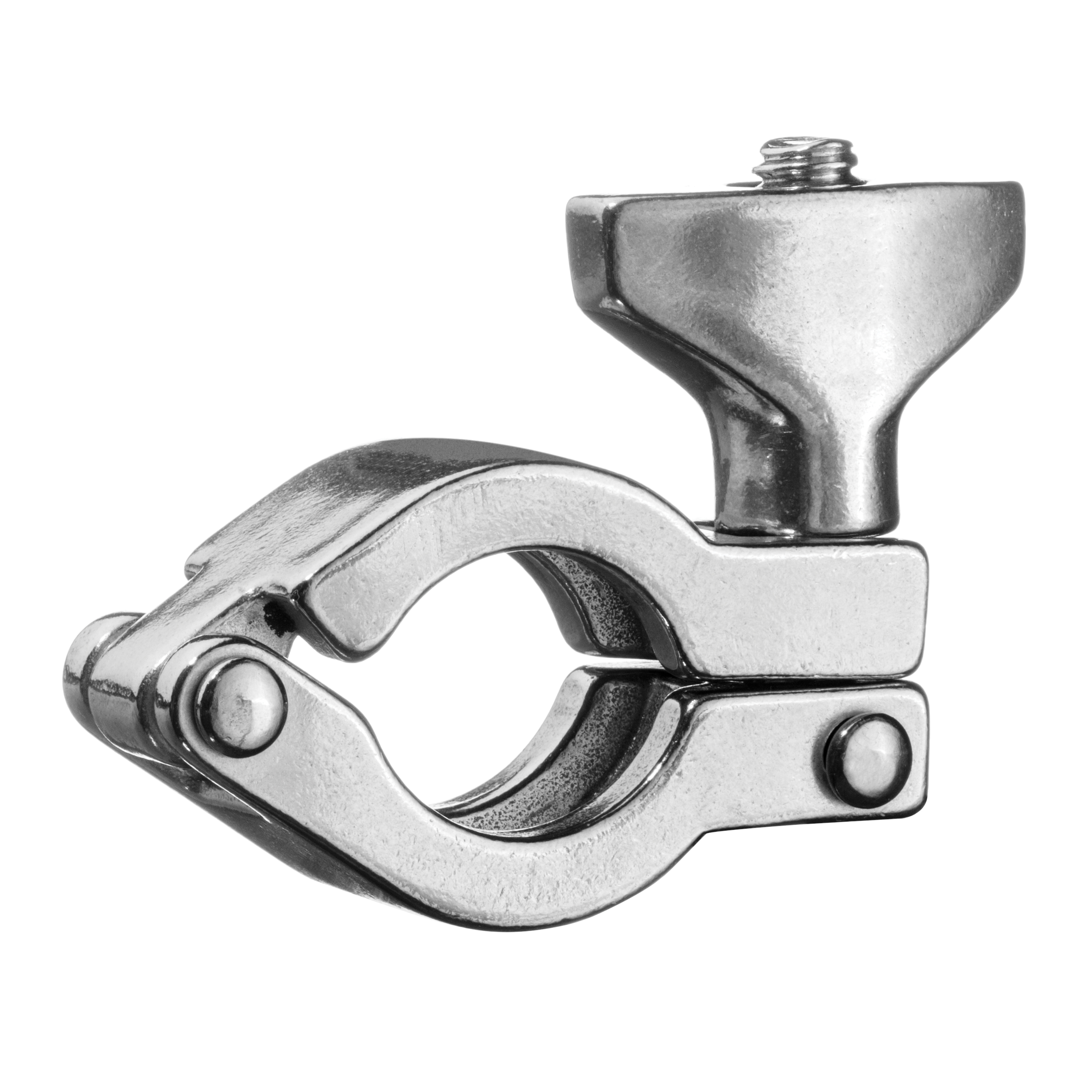 USA SEALING ZUSA-STF-QC-1 Quick-Clamp Tube Clamp With Wing Nut, 1/2 in, 3/4 in Tube, 304 Stainless Steel, Polished, Import