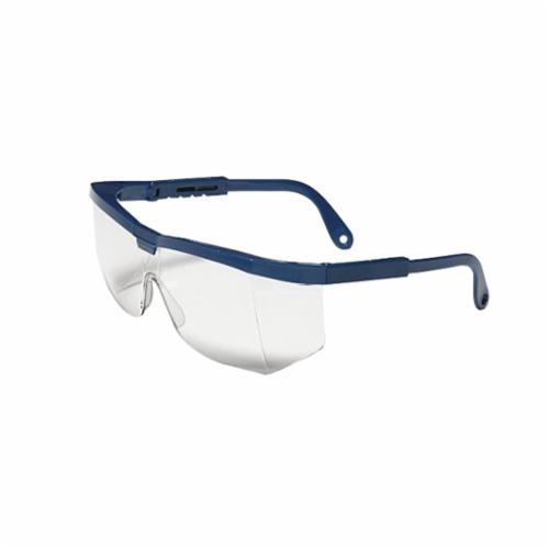 Uvex by Honeywell A210 A200 Safety Eyewear With Side Shields, Hard Coated, Clear Lens, Blue, Nylon Frame, Polycarbonate Lens, ANSI Z87.1-2010, CSA Z94.3