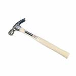 Vaughan 999 Framing Hammer, 14 in OAL, Smooth Surface, 20 oz Forged Steel Head, Straight Claw, White Hickory Wood Handle