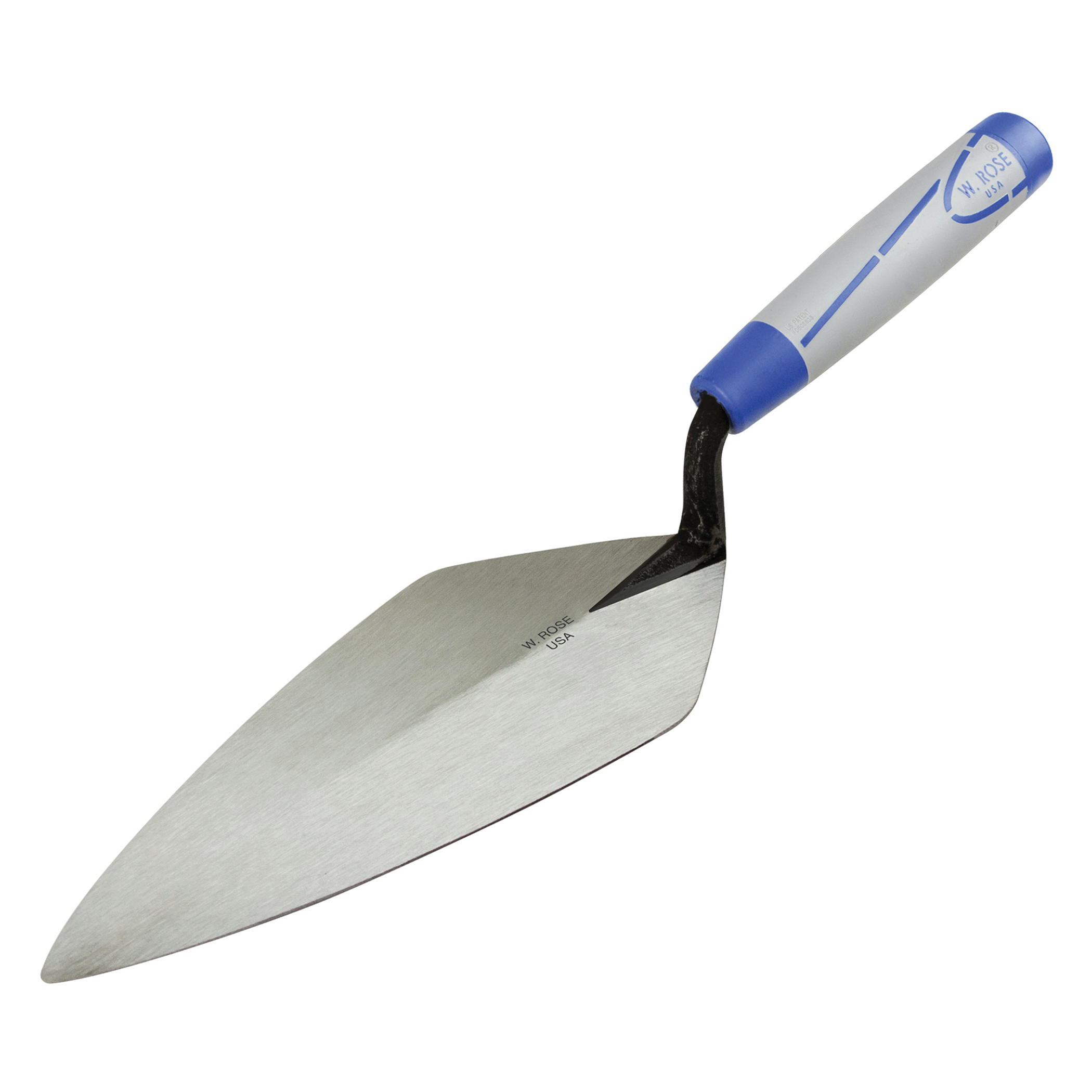 W. Rose Masonry Tools RO116-11SH Standard Shank Brick Trowel, 11 in L x 4-3/4 in W, Forged Carbon Steel Blade, Contoured Soft Grip ProForm Handle