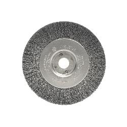 Weiler 00134 Narrow Face Wheel Brush, 4 in Dia Brush, 1/2 in W Face, 0.0118 in Dia Crimped Filament/Wire, 1/2 to 3/8 in Arbor Hole