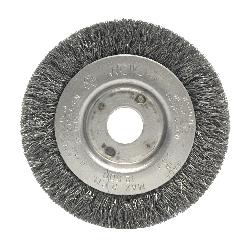 Weiler 00234 Narrow Face Wheel Brush, 3 in Dia Brush, 7/16 in W Face, 0.0118 in Dia Crimped Filament/Wire, 1/2 to 3/8 in Arbor Hole