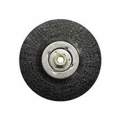 Polyflex 35206 Encapsulated Wheel Brush With Nut, 6 in Dia Brush, 3/16 in W Face, 0.014 in Dia Stringer Bead Knot Filament/Wire, 5/8-11 Arbor Hole