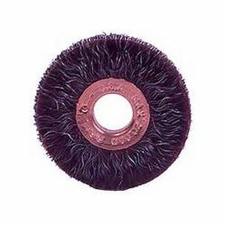 Polyflex 35250 Encapsulated Small Diameter Wheel Brush, 3 in Dia Brush, 1/4 in W Face, 0.0118 in Dia Crimped Filament/Wire, 1/2 in Arbor Hole