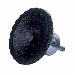Polyflex 35297 Circular Flared Encapsulated End Brush, 2-3/4 in, Crimped, 0.0104 in, Steel Fill