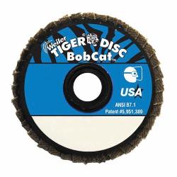 BobCat 50922 Mini Coated Abrasive Flap Disc, 2 in Dia Disc, 1/4 in Center Hole, 36 Grit, Very Coarse Grade, Zirconia Alumina Abrasive, Type 29/Angled Disc