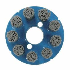 Burr-Rx 85800 Crimped Maximum Density Miniature Rectangle Straight Disc Brush, 3-1/2 in Dia Brush, 7/8 in Center Hole, Silicon Carbide Fill