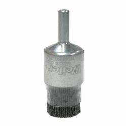 Burr-Rx 86102 Stem Mount End Brush, 3/4 in Dia Brush, Crimped, 0.026 in Dia Filament/Wire, Ceramic Fill, 1/4 in L Trim