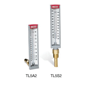 Weiss Instrument TL5S2-240 Straight Form Thermometer, 30 to 240 deg F, 2 Divisions, +/-1%, 1/2 in NPT, 1-3/8 in L Insertion