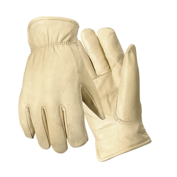 Wells Lamont Y0153L Grips Driver's Gloves, Drivers, Gunn Cut/Keystone Thumb Style, L, Grain Cowhide Leather Palm, Grain Cowhide Leather, Double Shirred Elastic Cuff