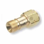 Western Enterprises CV-8L B-Size Left Hand Thread Reverse Flow Check Valve, 50 psi Pressure, 100 cfh Flow Rate, Brass Body