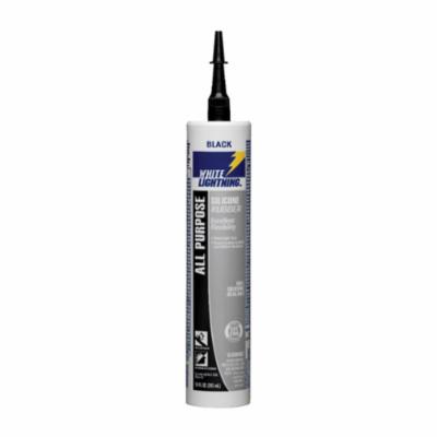 White Lightning W11125010 All Purpose Adhesive Sealant, 10 oz Cartridge, Black, Silicon Rubber Base