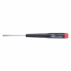 Wiha 26015 Screwdriver, 1/16 in Slotted, Chrome Vanadium Molybdenum Steel Shank, 4.7 in OAL, Cadmium Free Plastic Handle, Hard Polished Chrome