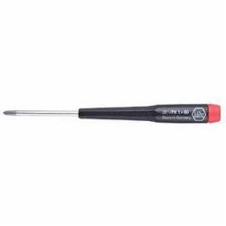 Wiha 26100 Screwdriver, #00 Phillips Point, Chrome Vanadium Molybdenum Steel Shank, 4.7 in OAL, Cadmium Free Plastic Handle, Hard Polished Chrome
