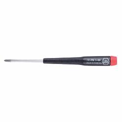 Wiha 26110 Screwdriver, #1 Phillips Point, Chrome Vanadium Molybdenum Steel Shank, 6.7 in OAL, Cadmium Free Plastic Handle, Hard Polished Chrome
