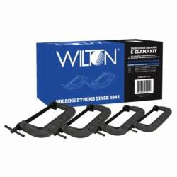 Wilton 11115 540A Carriage C-Clamp Kit, 1-3/4 in, 2-1/16 in, 2-3/4 in, 3-1/4 in D Throat, 0 to 2-1/2 in, 0 to 4 in, 0 to 6 in, 0 to 8 in Jaw Opening, 1/2 in, 5/8 in, 5/8 in, 3/4 in Screw