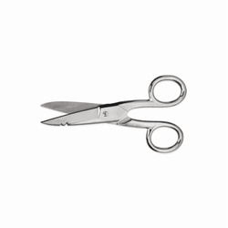 CRESCENT Wiss 17500000 Electrician's Scissor, 1-3/4 in L of Cut, 5-1/4 in OAL, Sharp Tip, Drop Forged Solid Steel Blade, Steel Handle