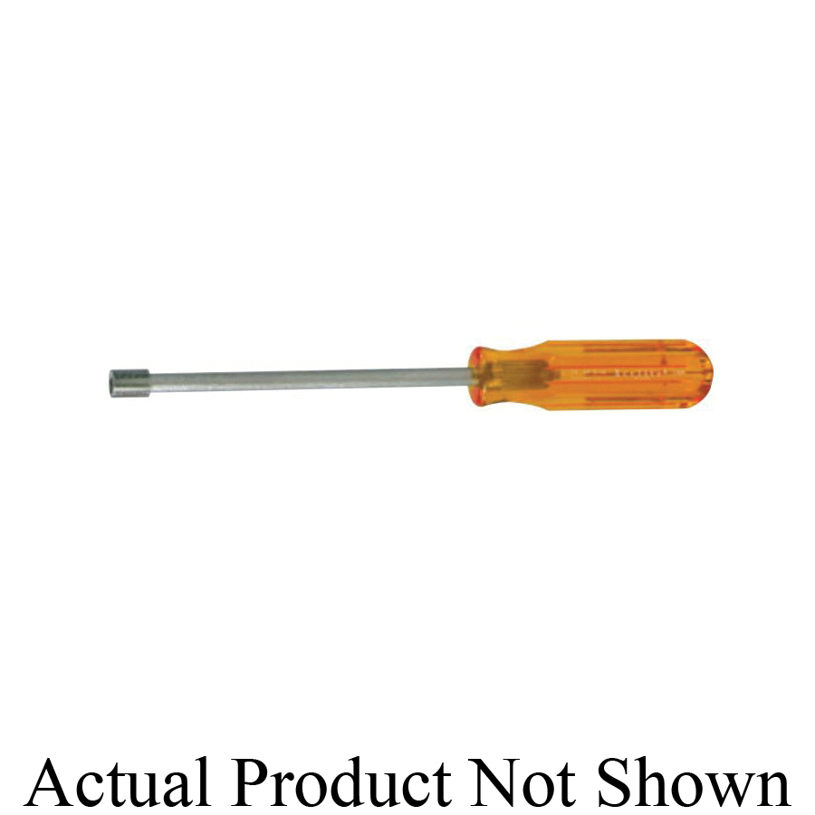 Xcelite 10MN Hex Drive Nutdriver, 5/16 in, Hollow Shank, Amber Contoured Handle, Polished Chrome