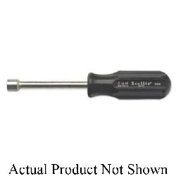 Xcelite 4MMN Regular Length Drilled Shaft Nutdriver, 4 mm, Hollow Shank, Black Handle, Bright