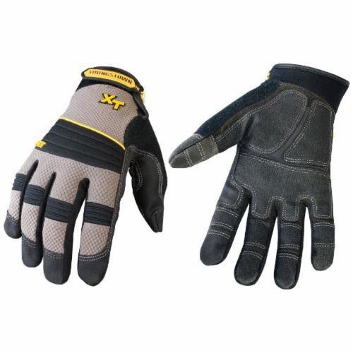 Youngstown 03-3050-78-L Pro XT 03-3050-78 General Purpose Gloves, Mechanics, Full Finger/Wing Thumb Style, L, Synthetic Leather Palm, 3-Ply 100 D Bonded Nylon/Block Span/Padded Neoprene, Gray, Extended Velcro Closure Cuff, Resists: Abrasion