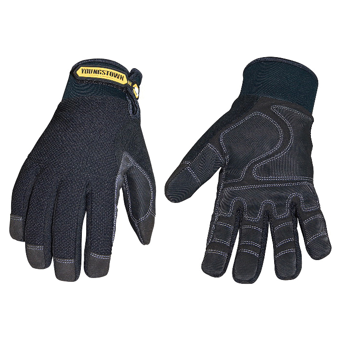 Youngstown 03-3450-80-XXL Men's Waterproof Work Gloves, Cold Protection, 2XL, Synthetic Leather Palm, Black