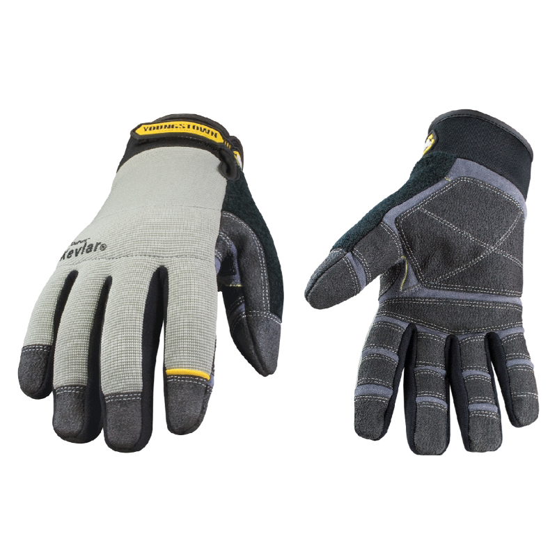 Youngstown 05-3080-70-L General Utility Cut Resistant Gloves, L/SZ 9, Uncoated Coating, DuPont Kevlar, Velcro Cuff, Resists: Abrasion, Cut and Puncture, ANSI Cut-Resistance Level: A4, ANSI Puncture-Resistance Level: 4, Ambidextrous Hand