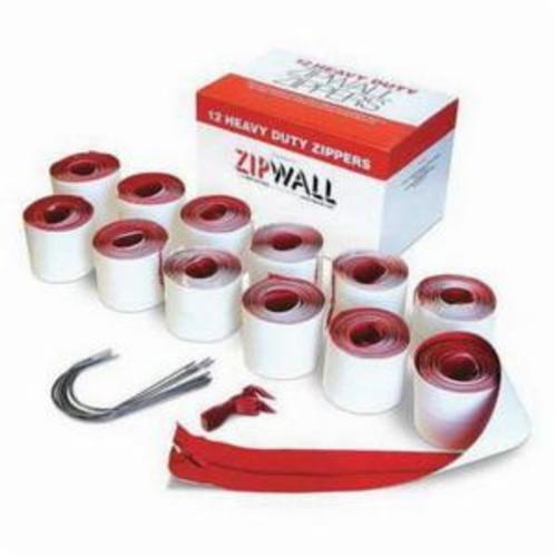 ZipWall HDAZ12 Heavy Duty Self-Adhesive Zipper, 7 ft L x 3 ft W, Red