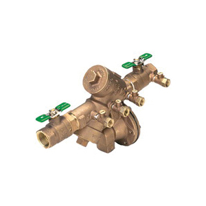 Zurn Wilkins 1-975XL2 975XL2 Y-Pattern Backflow Preventer, 1 in Nominal, NPT End Style, Quarter-Turn Ball Valve, Bronze Body, Reduced Pressure